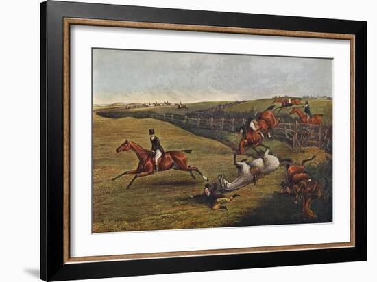 'Plate V: Grand Leicestershire Steeplechase, 1829', 1830, (1922)-Charles Bentley-Framed Giclee Print