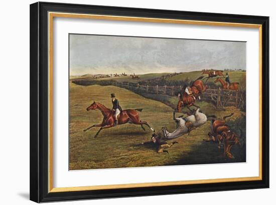 'Plate V: Grand Leicestershire Steeplechase, 1829', 1830, (1922)-Charles Bentley-Framed Giclee Print