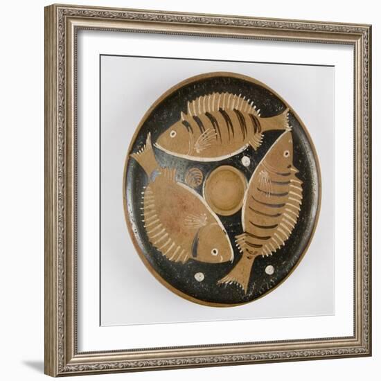 Plate with Fish Design-null-Framed Giclee Print