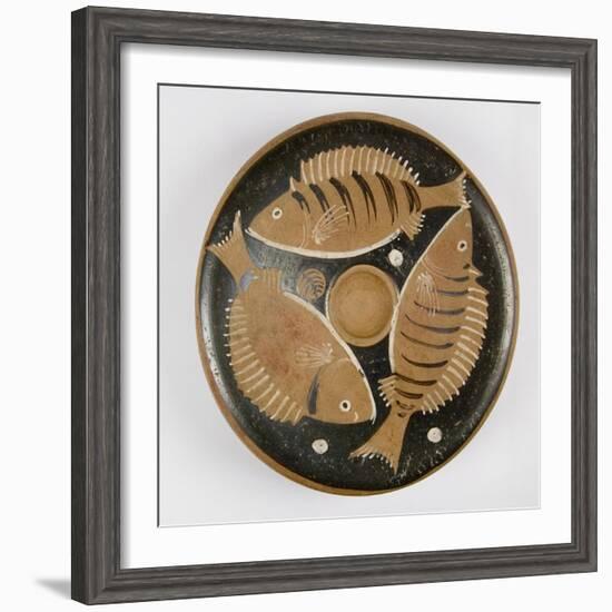 Plate with Fish Design-null-Framed Giclee Print