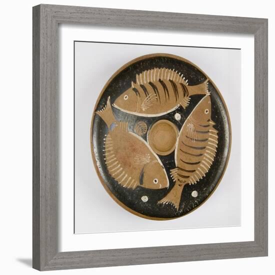 Plate with Fish Design-null-Framed Giclee Print