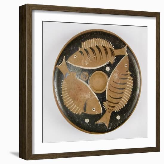 Plate with Fish Design-null-Framed Giclee Print