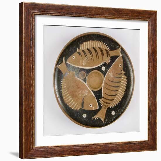 Plate with Fish Design-null-Framed Giclee Print