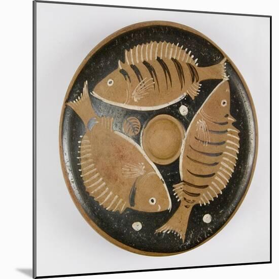 Plate with Fish Design-null-Mounted Giclee Print