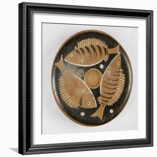 Plate with Fish Design-null-Framed Giclee Print