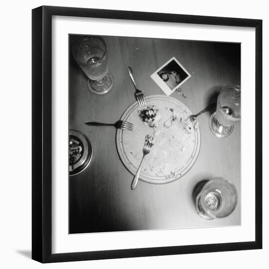 Plate with forks and glasses on a table-Mika-Framed Photographic Print