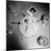 Plate with forks and glasses on a table-Mika-Mounted Photographic Print
