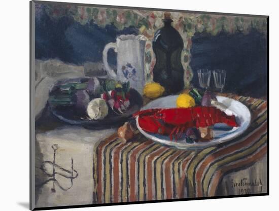 Plate with lobster and lemon-Frithjof Smith-Hald-Mounted Giclee Print