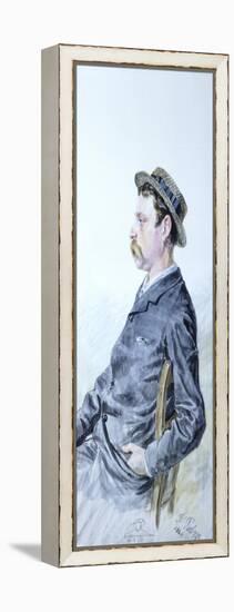 Plate with Portrait of John Tesorone-Filippo Palizzi-Framed Premier Image Canvas