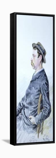 Plate with Portrait of John Tesorone-Filippo Palizzi-Framed Premier Image Canvas