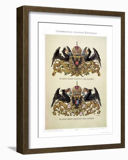 Plate with the Coats of Arms of Emperor Franz Joseph I and Empress Elizabeth of Bavaria-Hugo Gerard Strohl-Framed Giclee Print