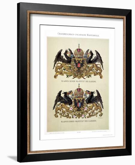 Plate with the Coats of Arms of Emperor Franz Joseph I and Empress Elizabeth of Bavaria-Hugo Gerard Strohl-Framed Giclee Print