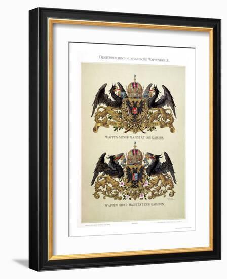 Plate with the Coats of Arms of Emperor Franz Joseph I and Empress Elizabeth of Bavaria-Hugo Gerard Strohl-Framed Giclee Print