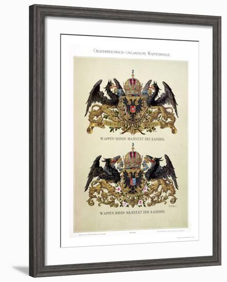 Plate with the Coats of Arms of Emperor Franz Joseph I and Empress Elizabeth of Bavaria-Hugo Gerard Strohl-Framed Giclee Print