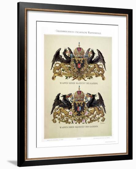 Plate with the Coats of Arms of Emperor Franz Joseph I and Empress Elizabeth of Bavaria-Hugo Gerard Strohl-Framed Giclee Print