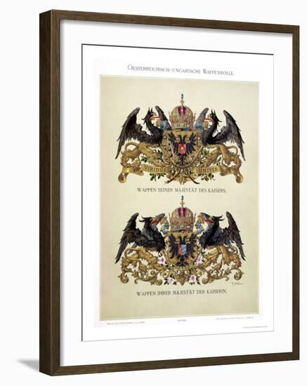 Plate with the Coats of Arms of Emperor Franz Joseph I and Empress Elizabeth of Bavaria-Hugo Gerard Strohl-Framed Giclee Print