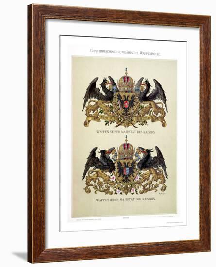 Plate with the Coats of Arms of Emperor Franz Joseph I and Empress Elizabeth of Bavaria-Hugo Gerard Strohl-Framed Giclee Print