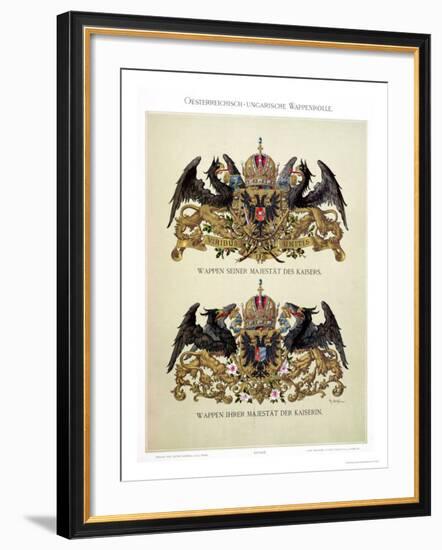 Plate with the Coats of Arms of Emperor Franz Joseph I and Empress Elizabeth of Bavaria-Hugo Gerard Strohl-Framed Giclee Print