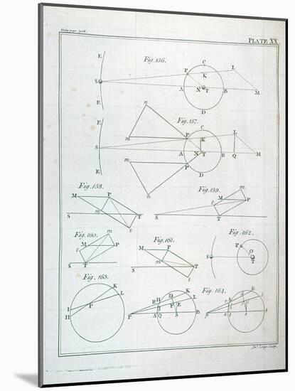 Plate XX from Volume I of "The Mathematical Principles of Natural Philosophy" by Sir Isaac Newton-null-Mounted Giclee Print