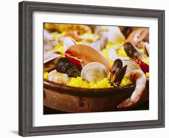 Plateful of Paella Made with Mussels, Shrimp and Rice-John Dominis-Framed Photographic Print