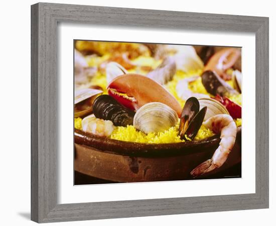 Plateful of Paella Made with Mussels, Shrimp and Rice-John Dominis-Framed Photographic Print