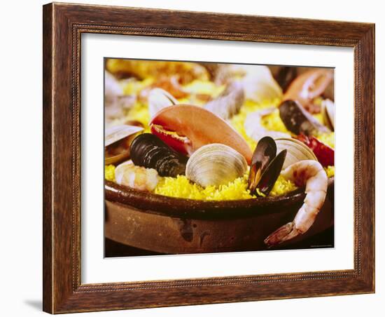 Plateful of Paella Made with Mussels, Shrimp and Rice-John Dominis-Framed Photographic Print