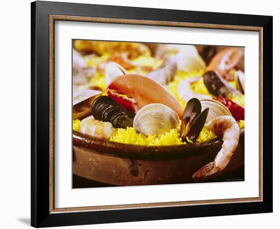 Plateful of Paella Made with Mussels, Shrimp and Rice-John Dominis-Framed Photographic Print