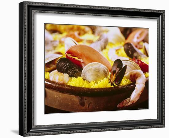 Plateful of Paella Made with Mussels, Shrimp and Rice-John Dominis-Framed Photographic Print