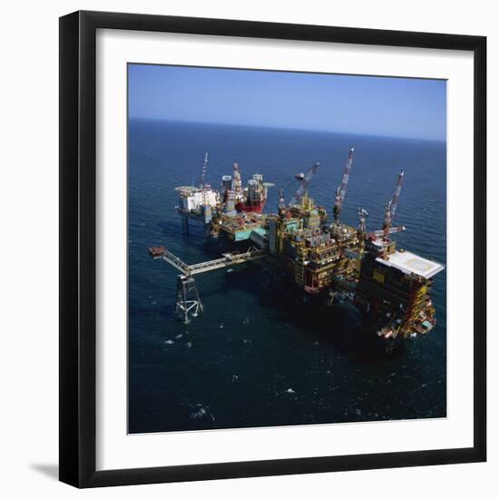 Platform and Drilling Rigs, Morecambe Bay Gas Field, England, United Kingdom, Europe-Nick Wood-Framed Photographic Print