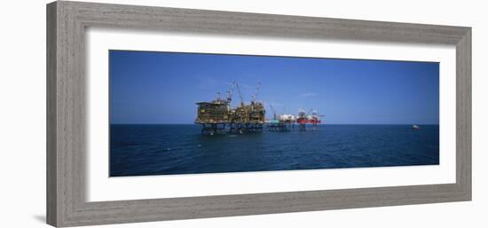 Platform and Drilling Rigs, Morecambe Bay Gas Field, England, United Kingdom, Europe-Nick Wood-Framed Photographic Print