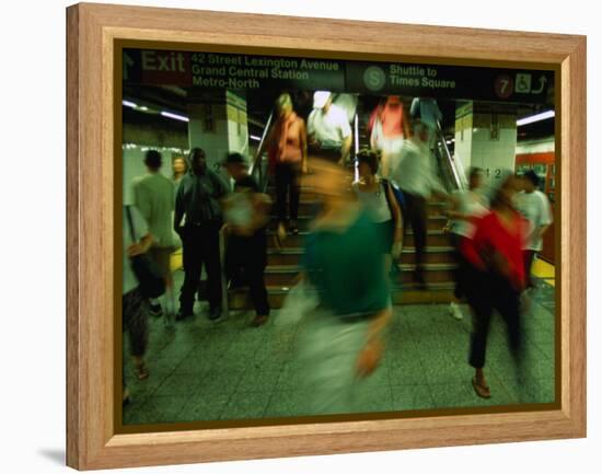 Platform Crowd at Grand Central Terminal, New York City, New York, USA-Angus Oborn-Framed Premier Image Canvas