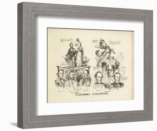 Platforms Illustrated, 1864-Currier & Ives-Framed Giclee Print