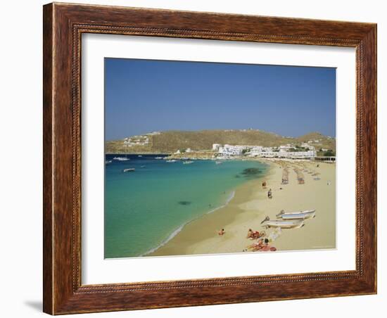 Plati Yialos Beach, Mykonos, Cyclades Islands, Greece, Europe-Fraser Hall-Framed Photographic Print