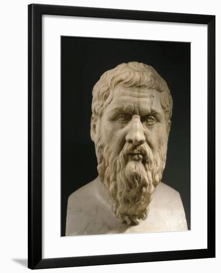 Plato, 428-348 BC, Greek philosopher, Marble Bust-null-Framed Photographic Print