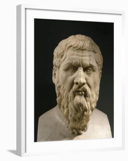 Plato, 428-348 BC, Greek philosopher, Marble Bust-null-Framed Photographic Print