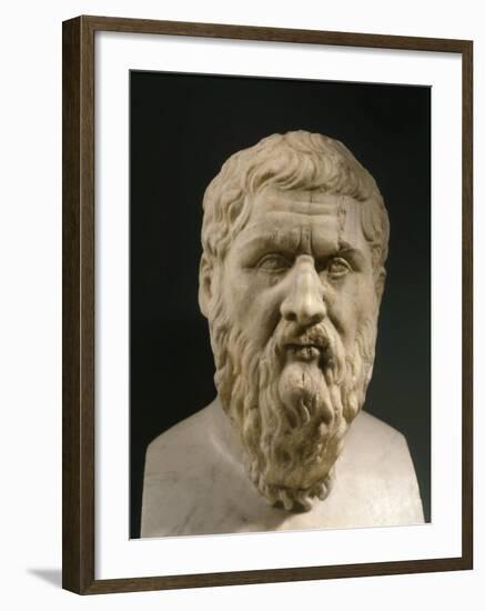 Plato, 428-348 BC, Greek philosopher, Marble Bust-null-Framed Photographic Print