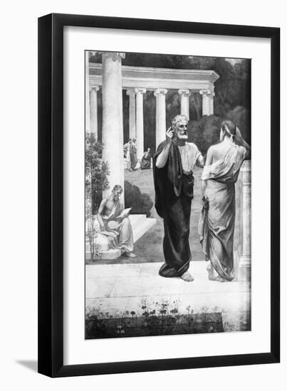 Plato Conversing with a Student at the Academy-Pierre Puvis de Chavannes-Framed Giclee Print