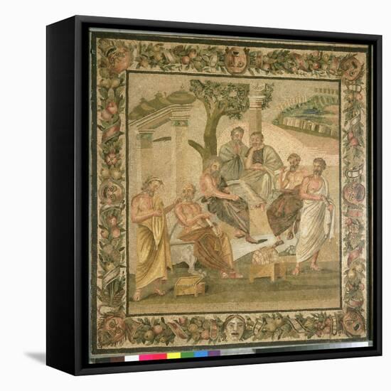 Plato Conversing with His Pupils, from the House of T. Siminius. Pompeii-Roman-Framed Premier Image Canvas