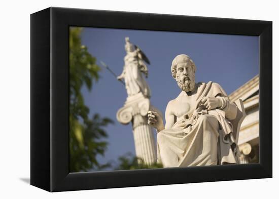 Plato Statue outside the Hellenic Academy-Jon Hicks-Framed Premier Image Canvas