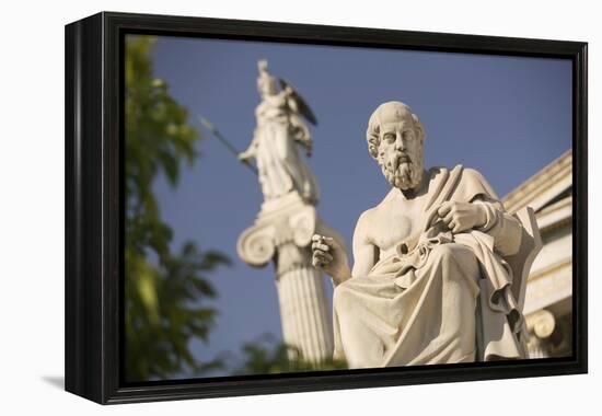 Plato Statue outside the Hellenic Academy-Jon Hicks-Framed Premier Image Canvas