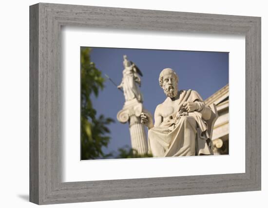 Plato Statue outside the Hellenic Academy-Jon Hicks-Framed Photographic Print