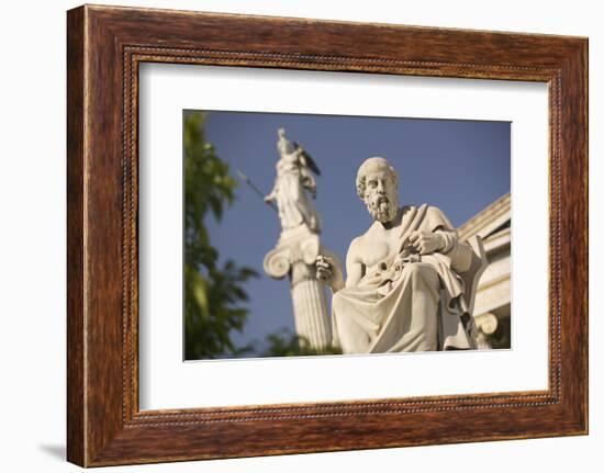 Plato Statue outside the Hellenic Academy-Jon Hicks-Framed Photographic Print