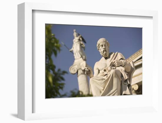 Plato Statue outside the Hellenic Academy-Jon Hicks-Framed Photographic Print