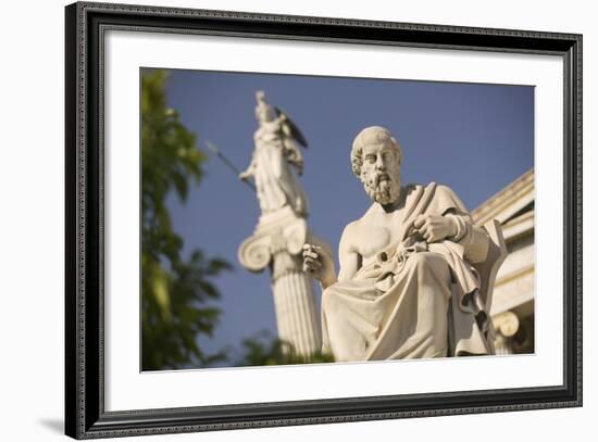 Plato Statue outside the Hellenic Academy-Jon Hicks-Framed Photographic Print