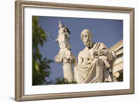 Plato Statue outside the Hellenic Academy-Jon Hicks-Framed Photographic Print