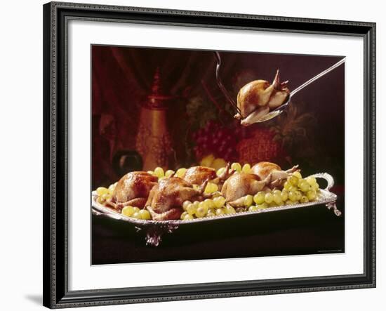 Platter of Squab Garnished with Grapes-John Dominis-Framed Photographic Print