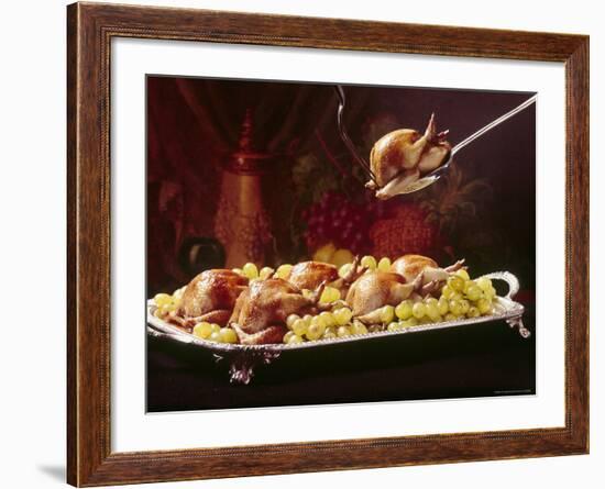 Platter of Squab Garnished with Grapes-John Dominis-Framed Photographic Print