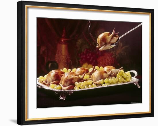 Platter of Squab Garnished with Grapes-John Dominis-Framed Photographic Print