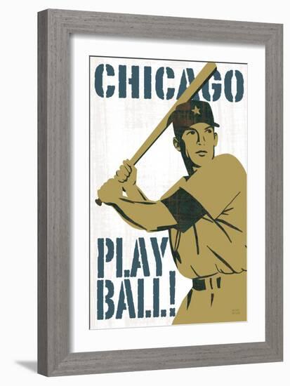 Play Ball Chicago-Michael Mullan-Framed Art Print