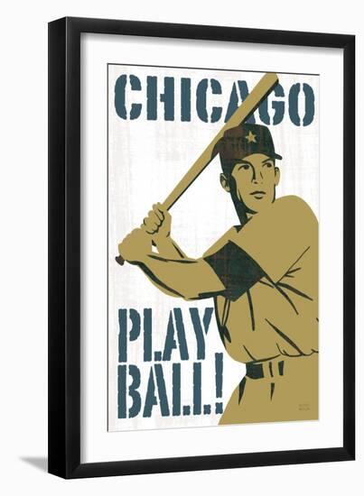 Play Ball Chicago-Michael Mullan-Framed Art Print